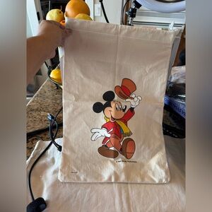 Vintage Mickey Mouse drawstring canvas bag